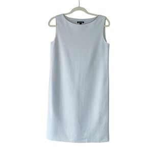 Eileen Fisher Stretch Cotton Chevron Blend Shift Dress in Bone Size XXS